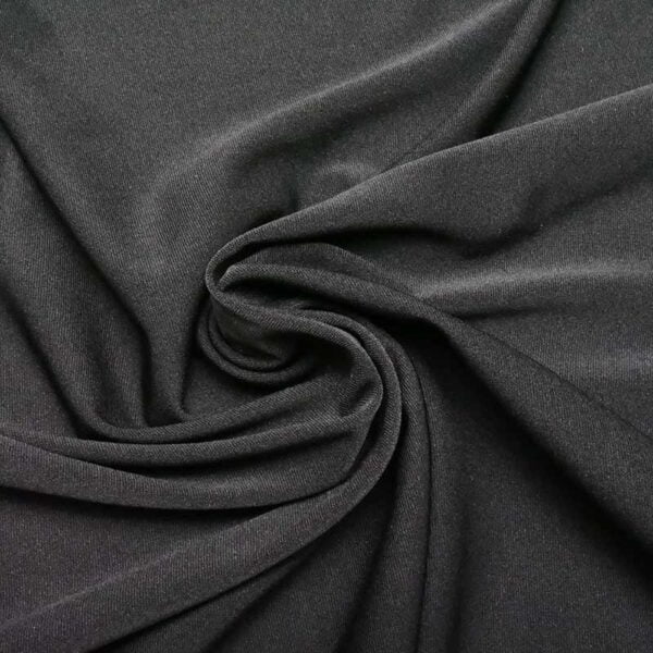 black polyester and elastane fabric