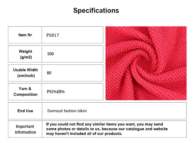 polyester swimwear fabric specification