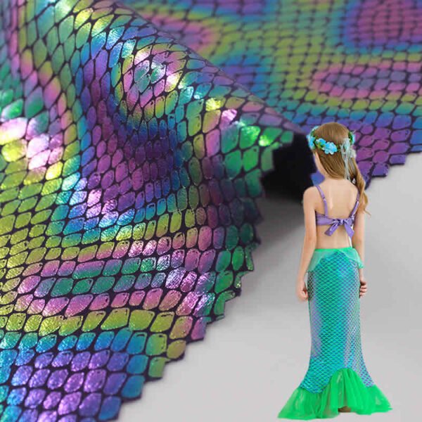 75 Nylon 25 Spandex Print Fabric Mermaid Holographic Fabric colored serpentine